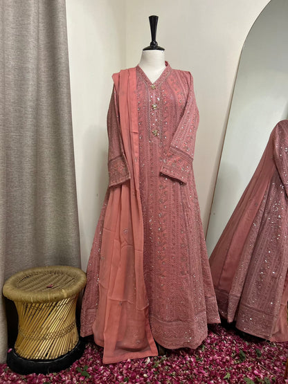 Stylish Pakistani Formal Wear Maxi Dress Complete Look | Zarveil