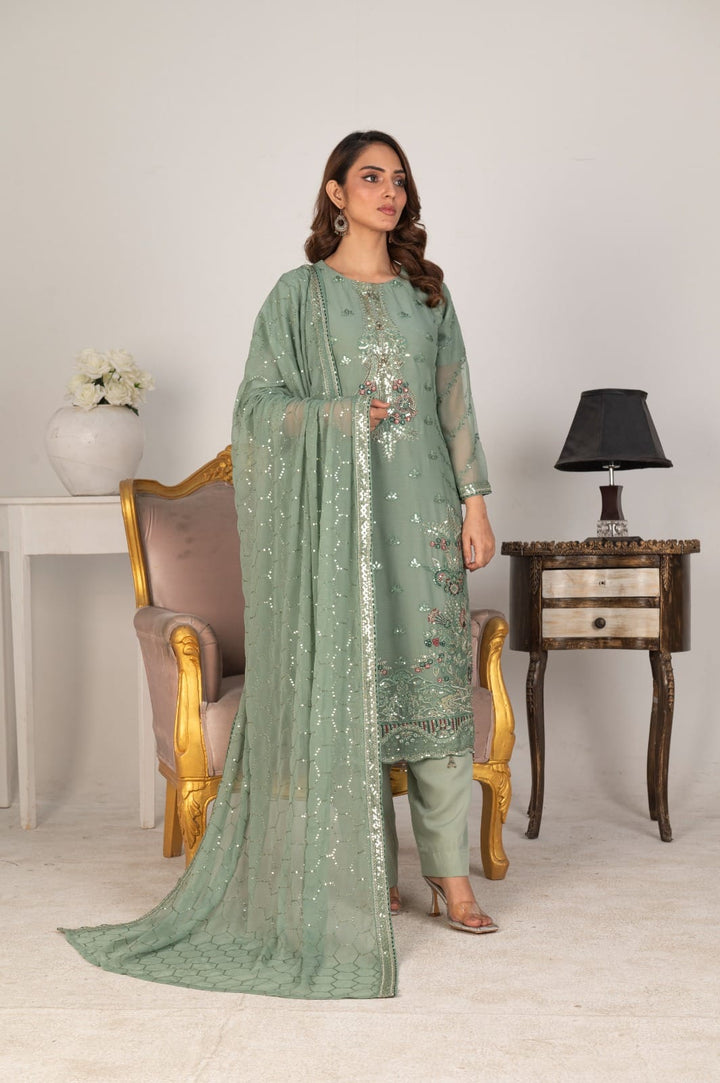 Full outfit with dupatta elegantly styled