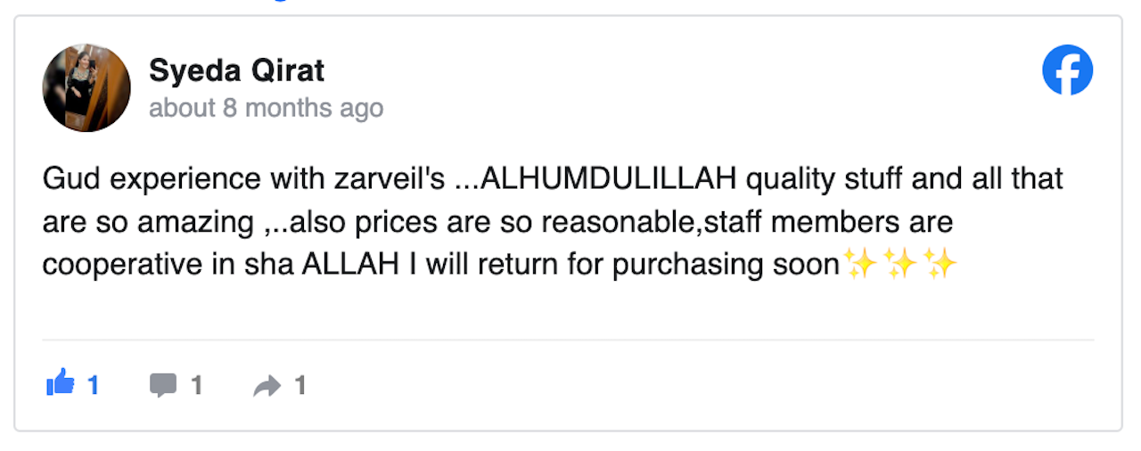 Zarveil's Customer Review